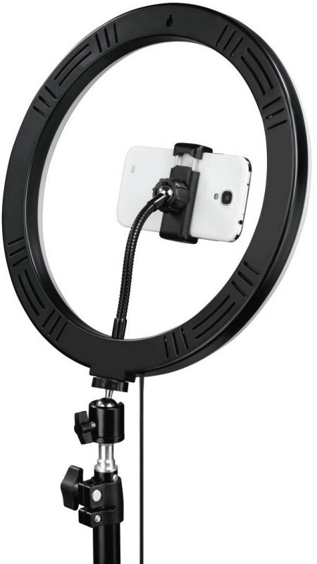 Штатив зі світлодіодним кільцем Ring Light Kit Hama SpotLight Steady 120 Bluetooth Black