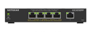 Комутатор NETGEAR GS305EPP 4xGE PoE+ (120Вт), 1xGE, керований