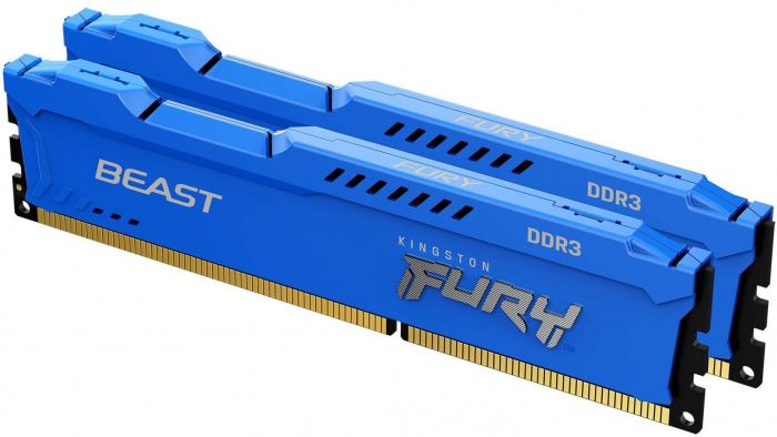 Пам'ять ПК Kingston DDR3 8GB KIT (4GBx2) 1866 1.5V FURY Beast Blue