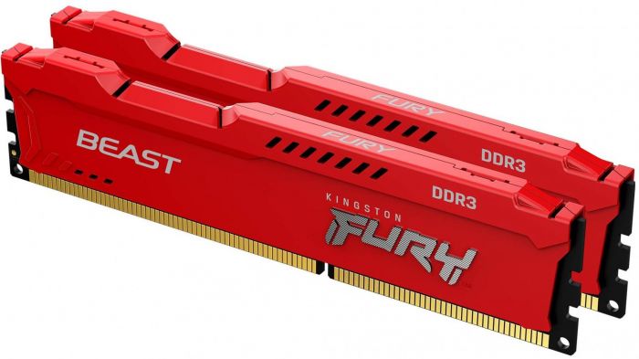 Пам'ять ПК Kingston DDR3  8GB KIT (4GBx2) 1866 1.5V FURY Beast Red