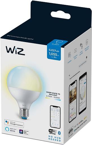 Лампа розумна WiZ, E27, 11W, 75W, 1055Lm, G95, 2700-6500K, Wi-Fi