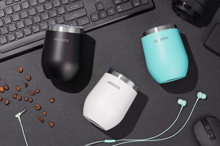 Термокухоль Ardesto Compact Mug 350 мл, чорний, нержавіюча сталь