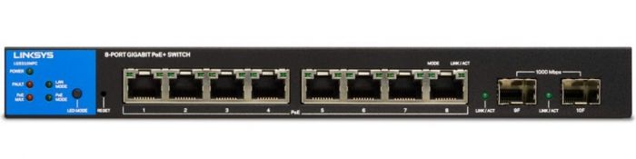 Комутатор LINKSYS LGS310MPC 8xGE PoE+, 2xGE SFP, керований L3