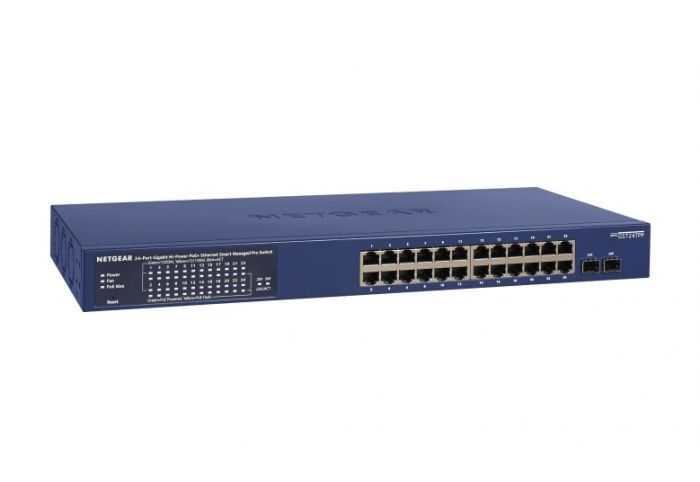 Комутатор NETGEAR GS724TPP 24x1GE PoE+(380Вт), 2xSFP, керований