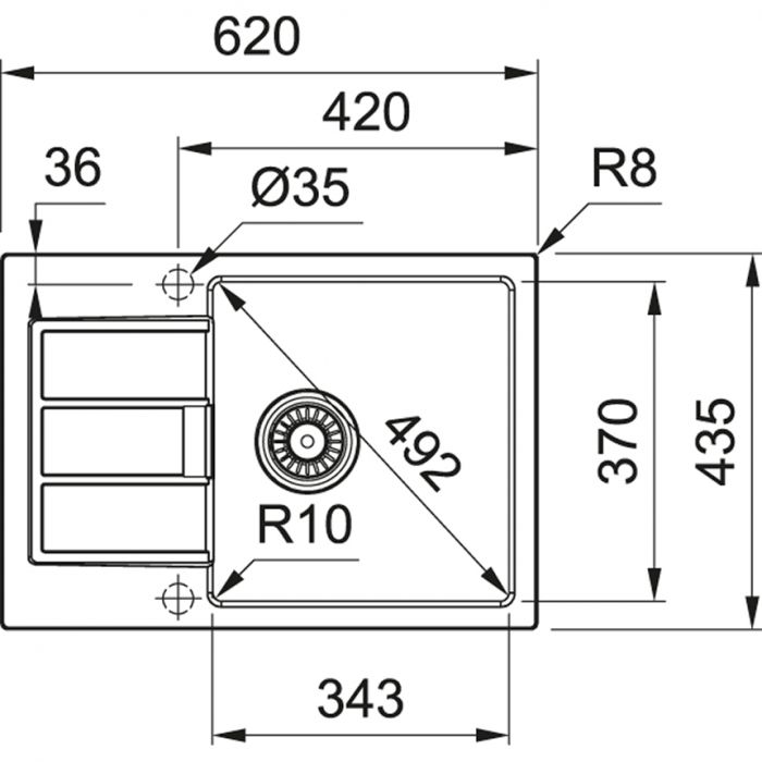 Кухонна мийка Franke Sirius 2.0 S2D Slim 611-62/ 143.0631.682/тектонайт/з крилом/ сірий