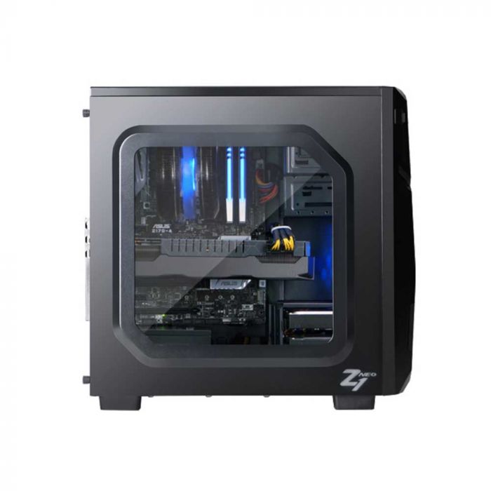 Корпус Zalman Z1 NEO, MidT, 2xUSB2.0,1xUSB3.0, 2x120 Blue LED, 1x120мм,акрил(вікно),без БЖ,чорний