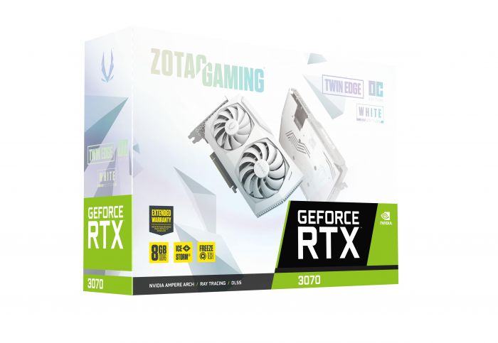 Відеокарта ZOTAC GeForce RTX 3070 8GB GDDR6 Twin Edge OC білий