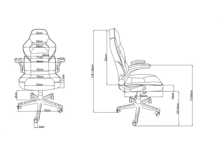 Крісло 2E GAMING HEBI Black/White