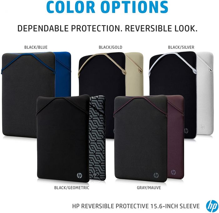 Чохол для ноутбука HP, Reversible Protective, 14", неопрен, чорний/сірий