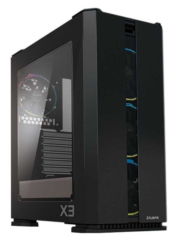 Корпус Zalman X3 BLACK, MidT, 2xUSB2.0, 2xUSB3.0, 4x120мм ARGB, скло (бічна панель), без БЖ, чорний