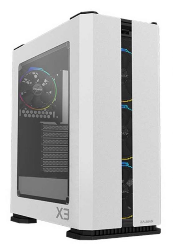 Корпус Zalman X3 WHITE, MidT, 2xUSB2.0, 2xUSB3.0, 4x120мм ARGB, скло (бічна панель), без БЖ, білий