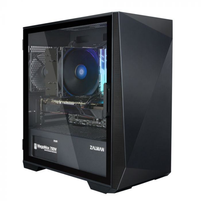 Корпус Zalman Z1 ICEBERG, MidT,1xUSB2.0, 2xUSB3.0, 3x120 мм, загартоване скло (бічна панель), без БЖ,чорний