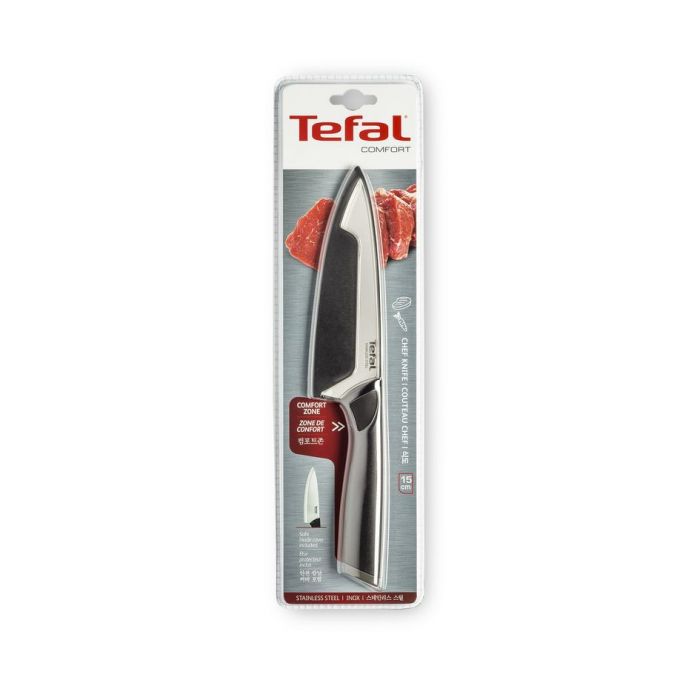 Кухонний ніж кухарський Tefal Comfort, довжина леза 15 см, нерж.сталь, чохол