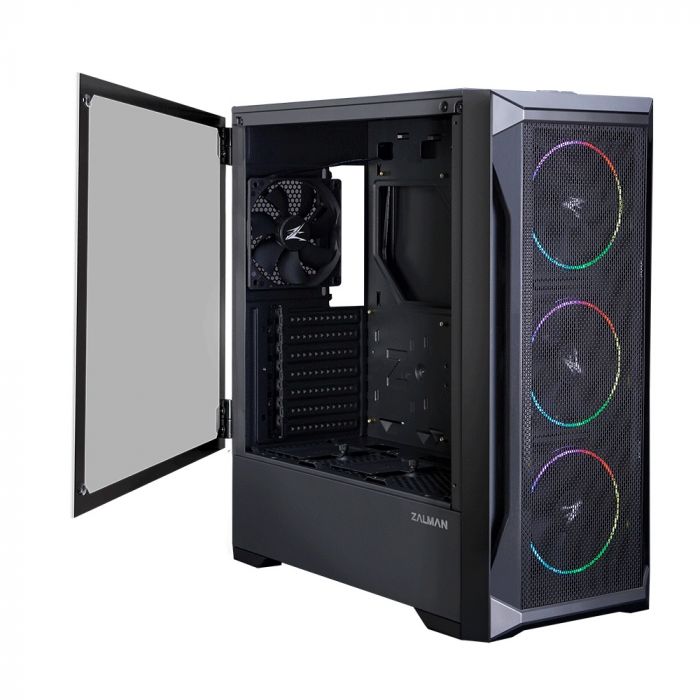 Корпус Zalman Z8 MS, MidT, 1xUSB2.0, 2xUSB3.0, 4x120мм RGB, скло (бічна панель), без БЖ, чорний