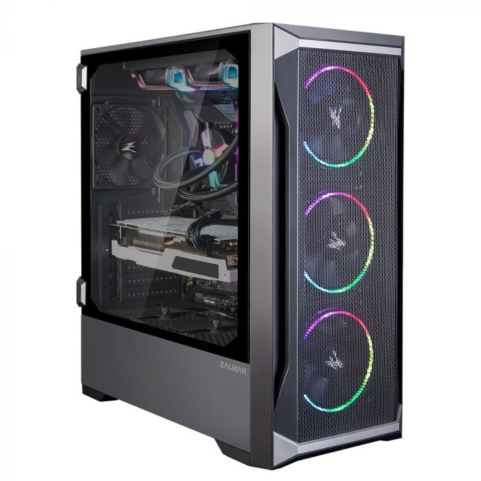 Корпус Zalman Z8 MS, MidT, 1xUSB2.0, 2xUSB3.0, 4x120мм RGB, скло (бічна панель), без БЖ, чорний