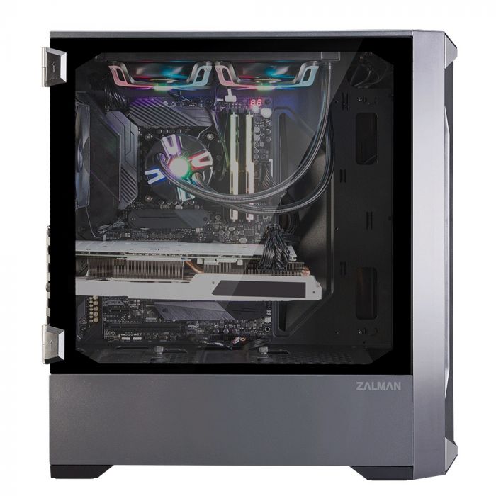 Корпус Zalman Z8 MS, MidT, 1xUSB2.0, 2xUSB3.0, 4x120мм RGB, скло (бічна панель), без БЖ, чорний