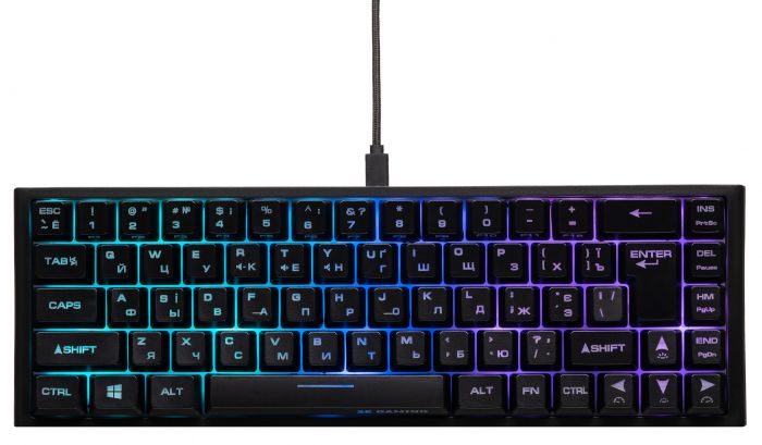 Клавіатура 2E GAMING KG350 RGB 68key USB Black UKR