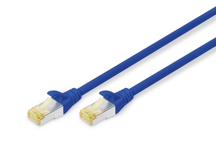 Патч-корд DIGITUS CAT 6a S-FTP, 1м, AWG 26/7 синього кольору