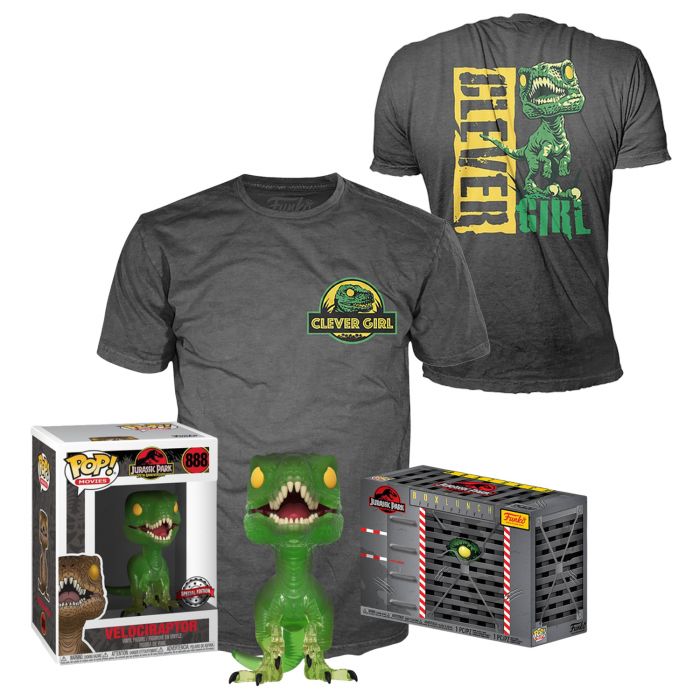 Набір Фігурка+Футболка Funko POP and Tee: Jurassic Park: Clever Raptor(GR/TRL)(S) 47628