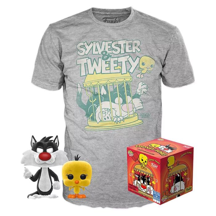 Набір Фігурка+Футболка Funko POP and Tee: Looney Tunes: Sylvester & Tweety (XL) 46986