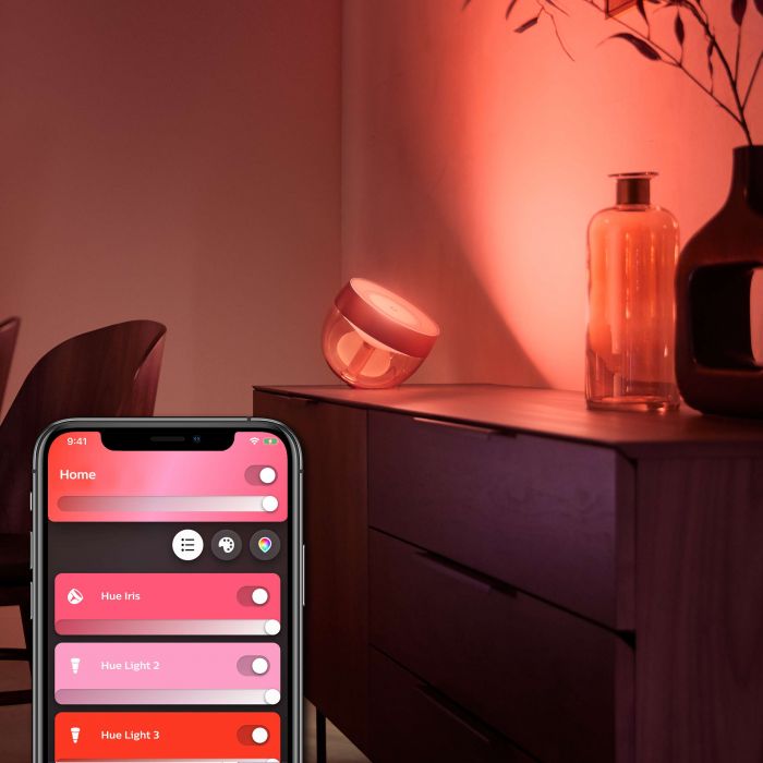 Настільний світильник Philips Hue Iris, 2000K-6500K, RGB, ZigBee, Bluetooth, розумний, димування, мідний