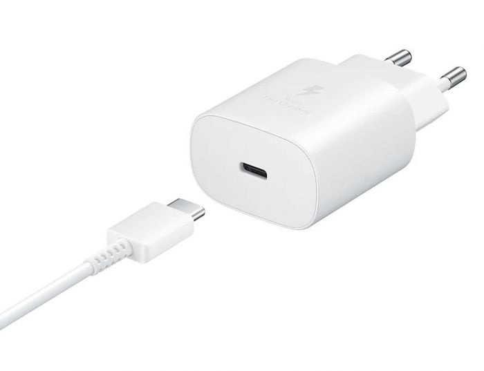 Мережевий зарядний пристрій Samsung 25W PD Wall Charger + Type-C Cable White