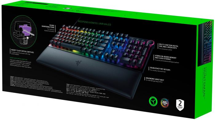 Клавіатура ігрова Razer Huntsman V2 Purple Switch USB RU Black