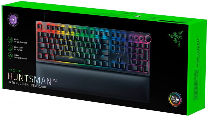 Клавіатура ігрова Razer Huntsman V2 Purple Switch USB RU Black