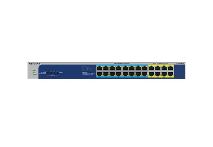 Комутатор NETGEAR GS524UP 16xGE PoE++, 8xGE PoE+(480Вт), некерований