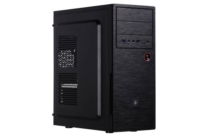 Корпус 2E ALFA (E1801-400) MidT, БЖ 2E ATX400W, 2xUSB3.0, сталь з перфорацією(бічна панель),чорний