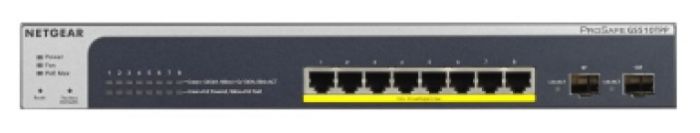 Комутатор NETGEAR GS510TPP 8x1GE PoE+(190Вт), 2xSFP, керований