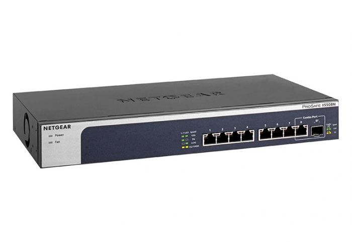 Комутатор NETGEAR XS508M 7x100M/1G/2.5G/5G/10G, 1x10G/1G SFP+ combo, некерований