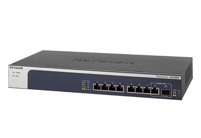 Комутатор NETGEAR XS508M 7x100M/1G/2.5G/5G/10G, 1x10G/1G SFP+ combo, некерований