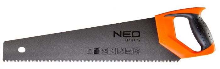 Ножівка по дереву Neo Tools, 450 мм, 7TPI, PTFE