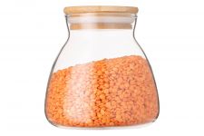 Банка для зберігання Ardesto Fresh Hourglass 400 мл, скло, бамбук