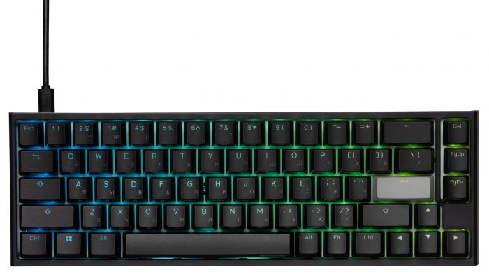 Клавіатура Ducky One 2 SF Cherry Silent Red RGB LED RU Black-White