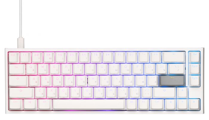 Клавіатура Ducky One 2 SF Cherry Silent Red RGB LED RU White