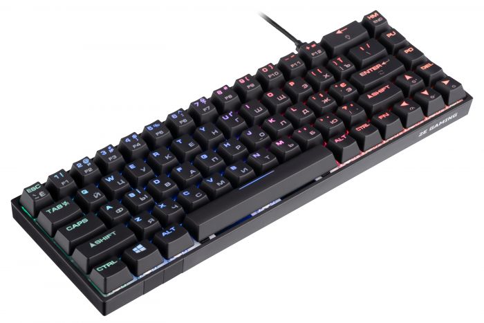 Клавіатура 2E GAMING KG370 RGB 68key Gateron Blue Switch USB Black UKR