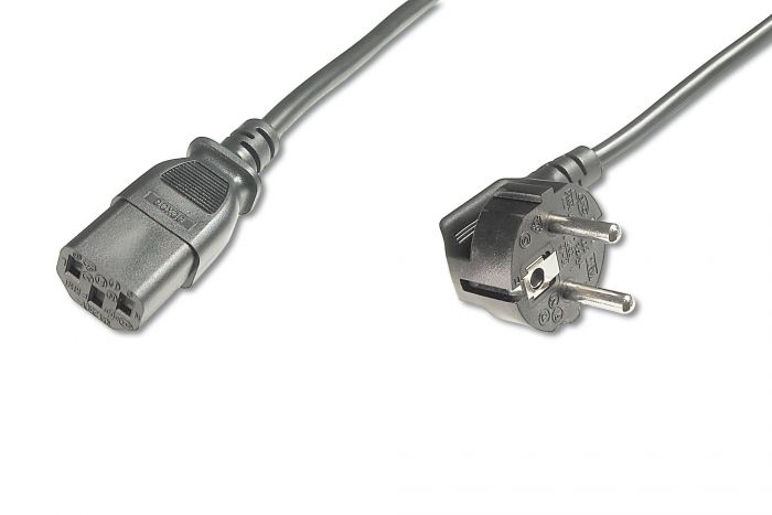 Кабель живлення DIGITUS Schuko 90 - C13 M/F, 2.5m, black
