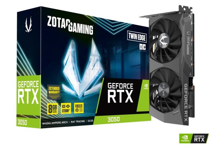 Відеокарта ZOTAC GeForce RTX 3050 8GB GDDR6 Twin Edge OC