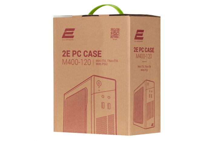 Корпус 2E (M400-120) БЖ 2E AD120-1210,Mini ITX,Thin-ITX, 2xUSB2.0,1x40мм,чорний