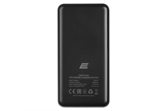 Портативний зарядний пристрій Power Bank 2E Geometry, 20000mAh, Type-C, USB-А, black