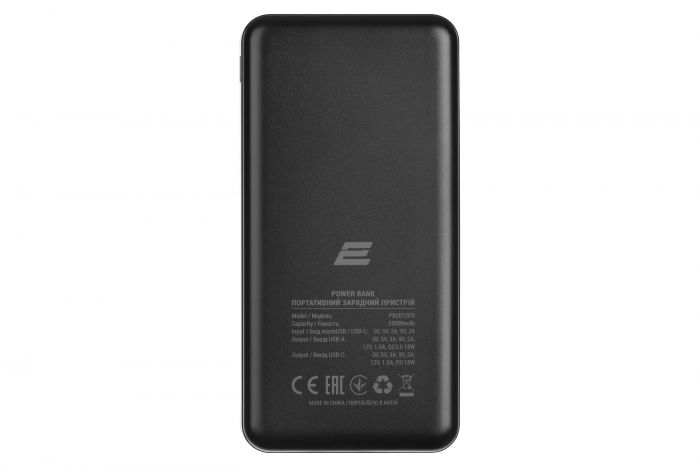 Портативний зарядний пристрій Power Bank 2E Geometry, 20000mAh, PD+QC 3.0 18W, black