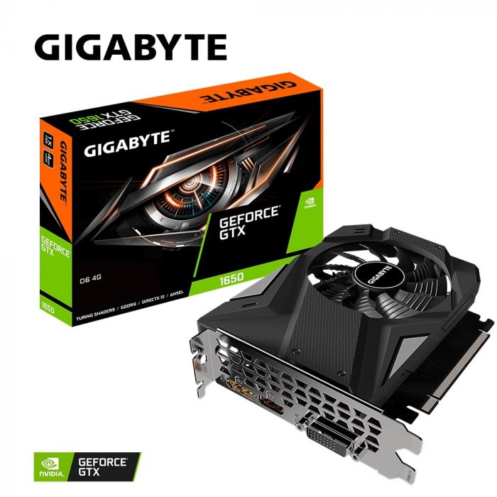 Відеокарта GIGABYTE GeForce GTX1650 4GB DDR6 128bit DP-HDMI-DVI D6