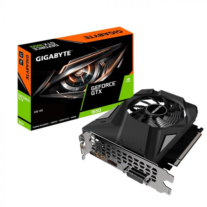 Відеокарта GIGABYTE GeForce GTX1650 4GB DDR6 128bit DP-HDMI-DVI D6