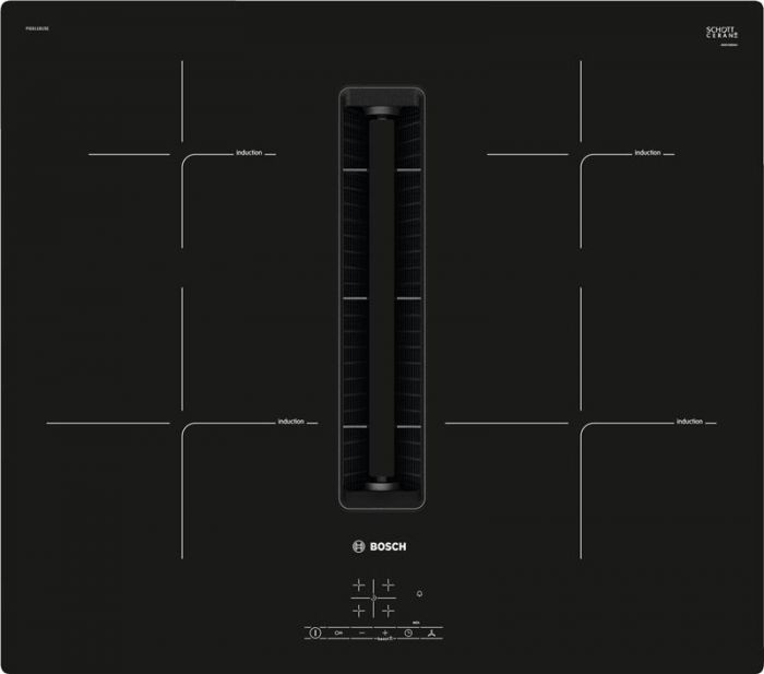 Варильна поверхня з витяжкою Bosch PIE611B15E - індукція/60см/4конф/чорний