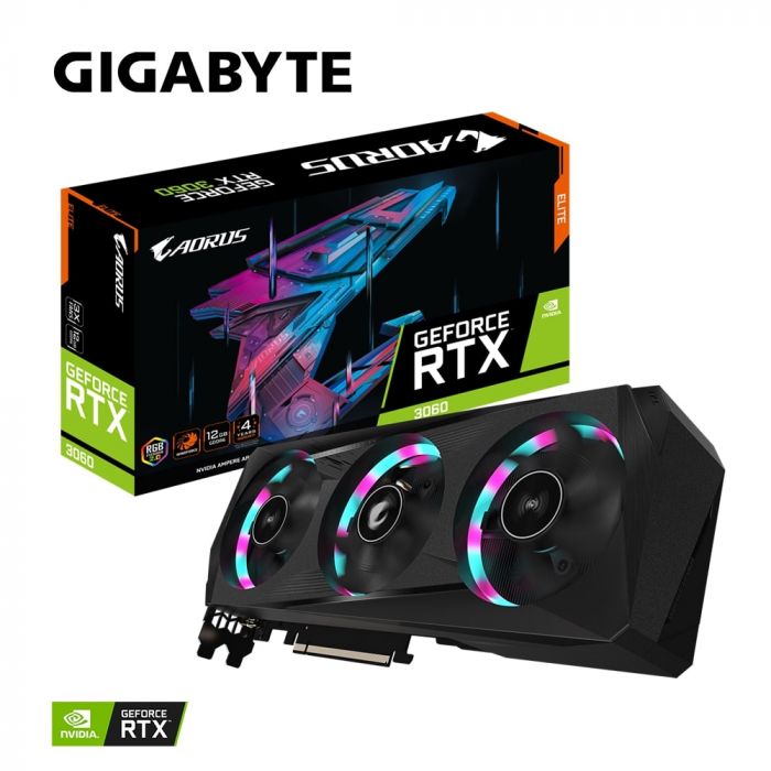 Відеокарта GIGABYTE GeForce RTX3060 12GB GDDR6 AORUS E LHR