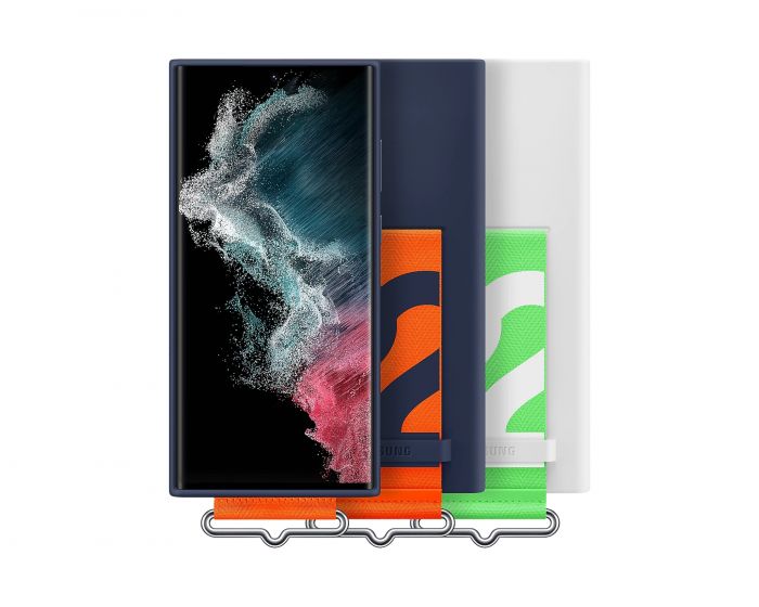 Чохол Samsung Silicone with Strap Cover для смартфону Galaxy S22 Ultra (S908) White