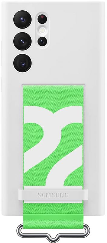 Чохол Samsung Silicone with Strap Cover для смартфону Galaxy S22 Ultra (S908) White