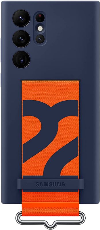 Чохол Samsung Silicone with Strap Cover для смартфону Galaxy S22 (S901) Navy